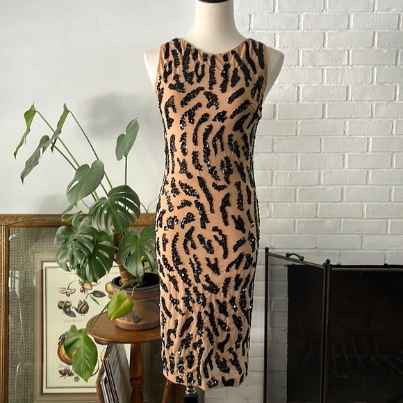 alice and olivia leopard sequin dress ALICE + OLIVIA Leopard Bahama V-Neck Cutout Maxi Dress